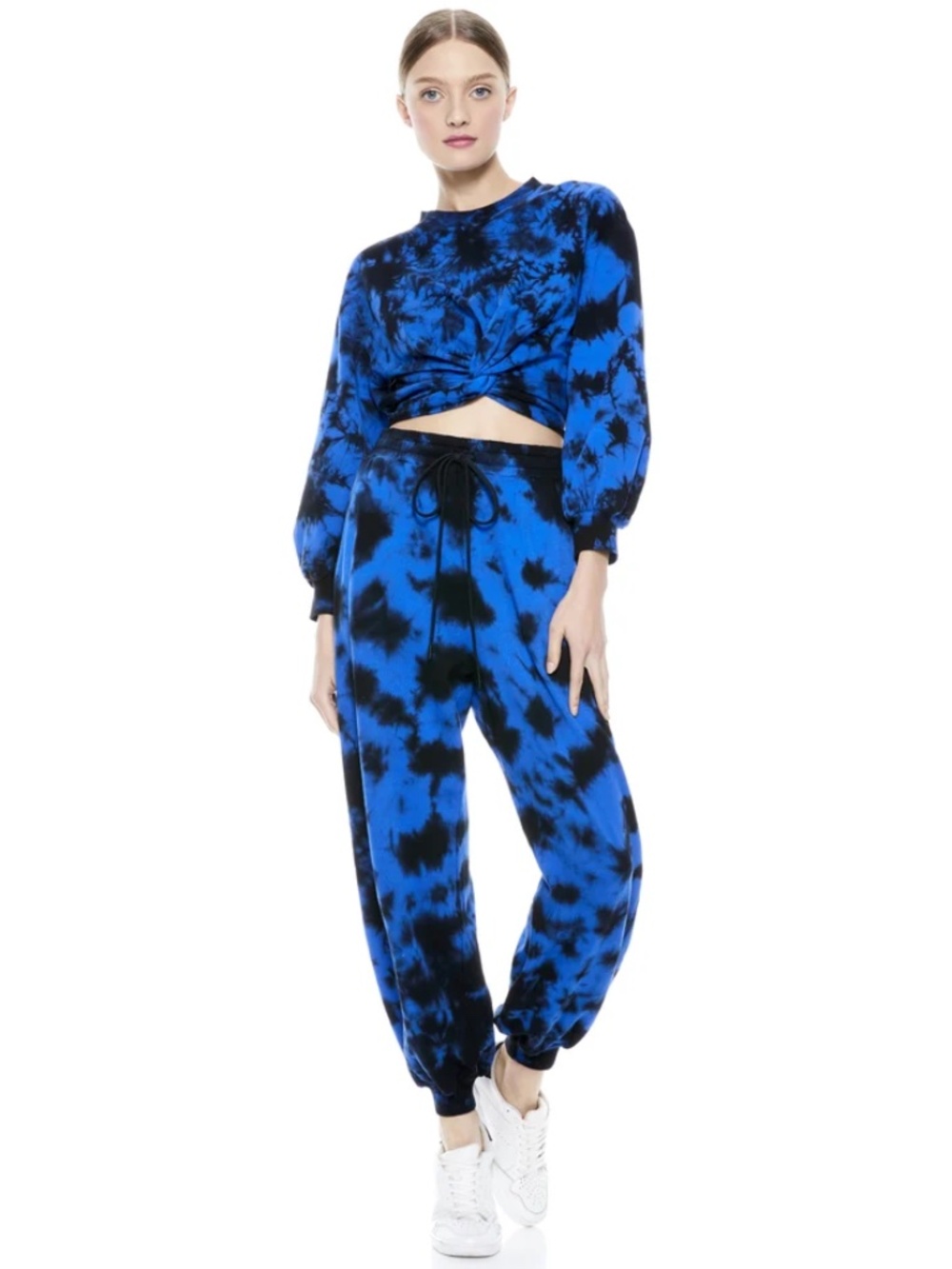 Alice & Olivia Blue Black Nalibu Tie Dye Joggers Size M
